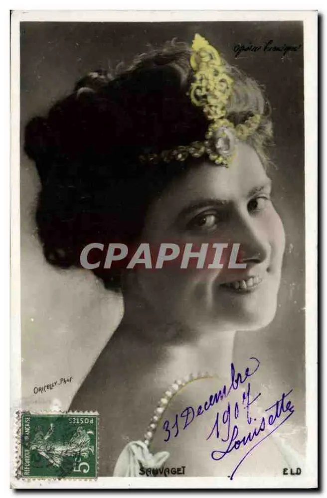 Porträt von Louise Sauvaget — 31. Dezember 1904 — Orvillety Phot. - Vorderseite