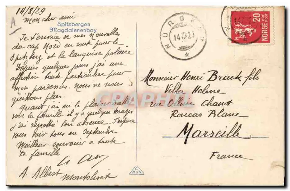 Spitzbergen — Magdalenabay — unbekannter Verlag, n° 185 - Rückseite