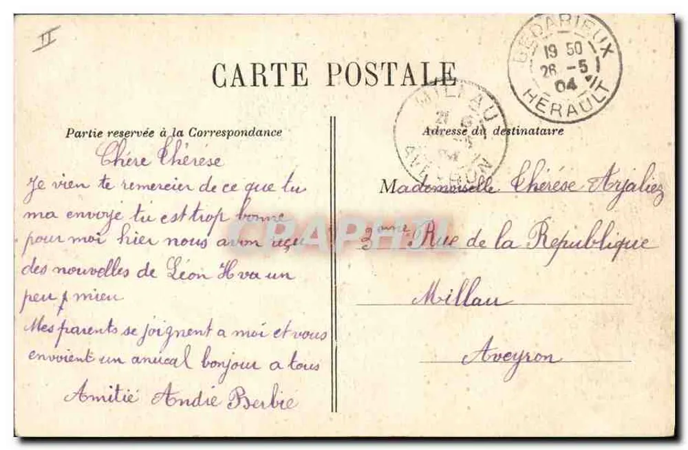 Lamalou-les-Bains — Charcot-Denkmal — J. Raynaud, Foto. in Bédarieux und Lamalou-les-Bains, Nr. 1 - Rückseite