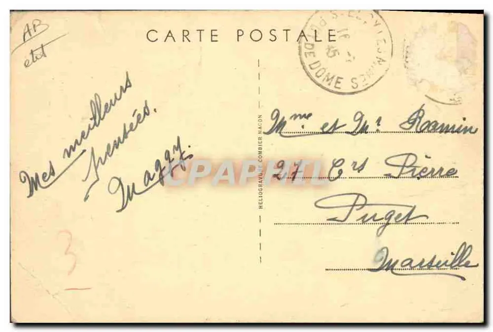 Les Auvergnats chez eux — Rétameurs ambulants. — Héloïgraphe Combier Nacón - Rückseite