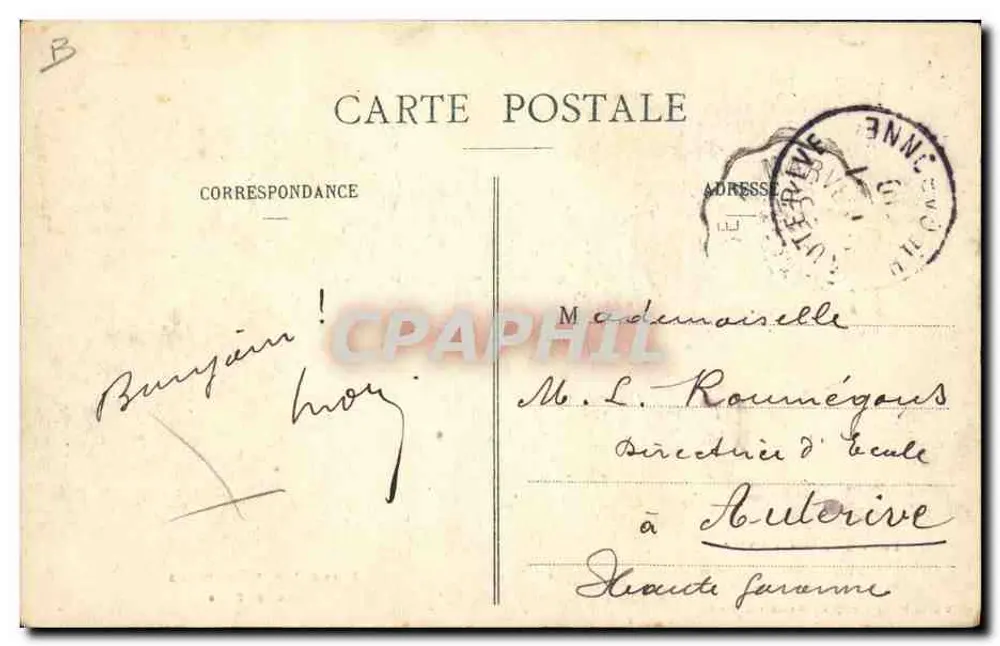 Nas Cévennes — Retorno da Feira — Marius Plagnes, St-Chély-d'Apcher (Lozère) - Verso