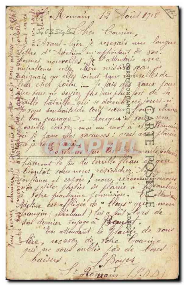 A Auvergne Pittoresca — A Chegada dos Convidados — Editor B.D. n°61 - Verso