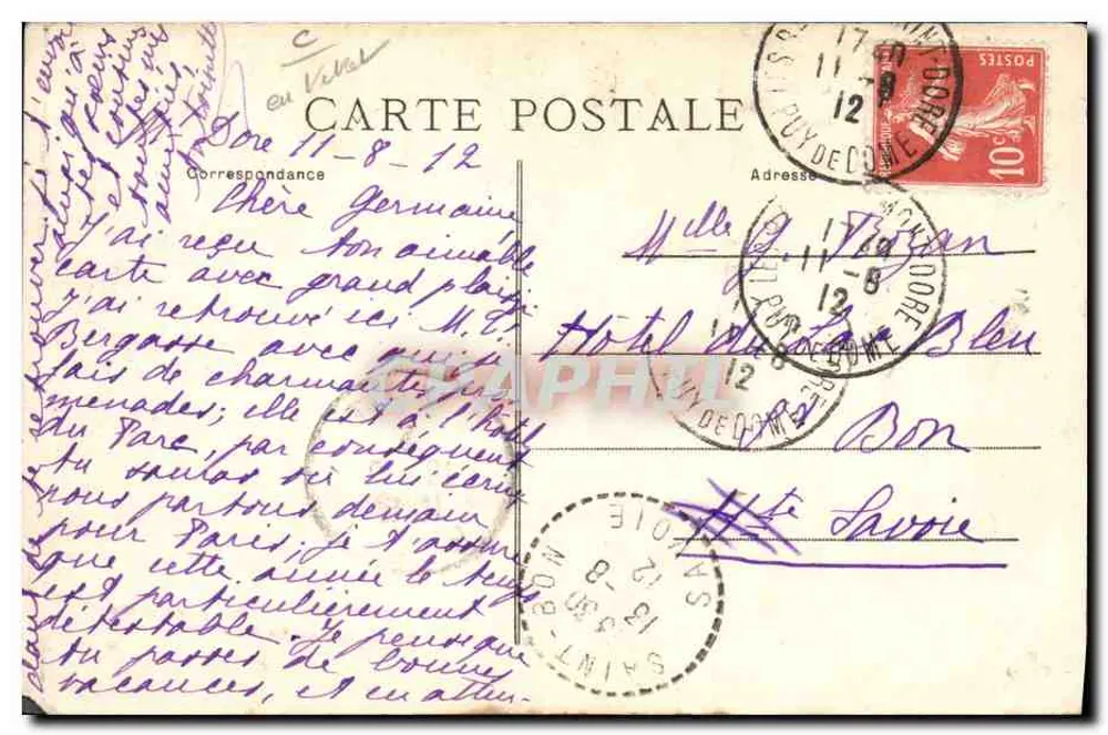 Auvergne-Milchmaid — Ihre Ziegen — M.T. L.L. - Rückseite