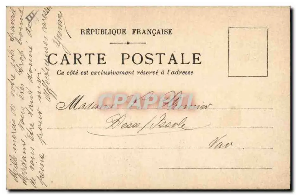 Couloum — Cerejas — Carta postal francesa - Verso