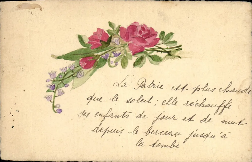 Flores e poema — editor não visível - Frente
