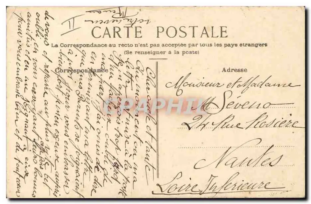 Zwei Personen — Linienzeichnung — signiert Perecys - Rückseite