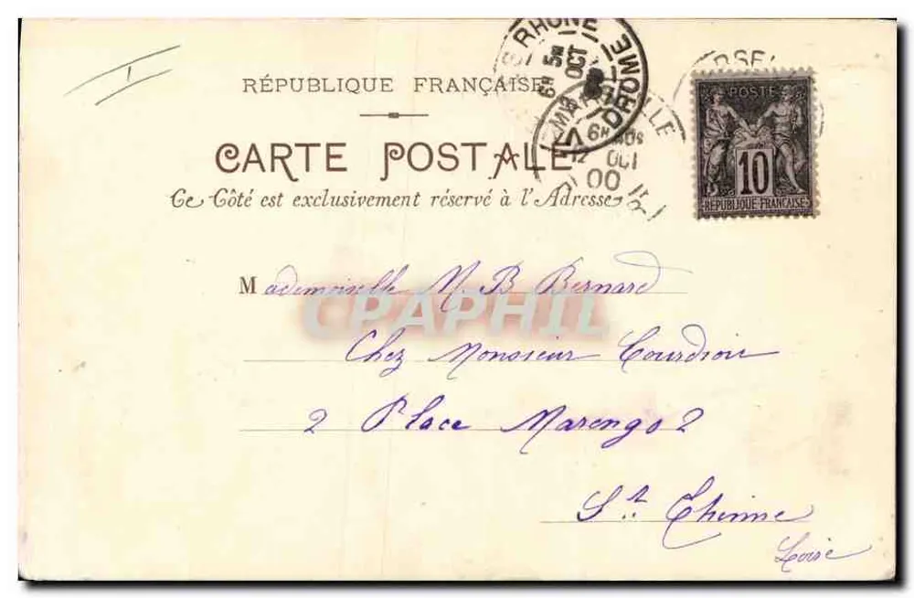 Lírios — ilustração — Carta postal francesa - Verso