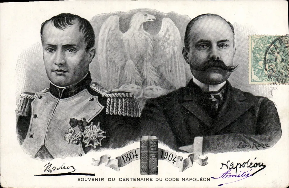 Napoleão — Comemoração do centenário do Código Napoleônico — editor Leopold Rose, número de série não visível - Frente