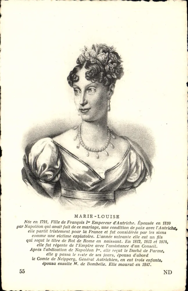 Marie-Louise — Reine d'Autriche et reine de Rome — Éditeur : Levy et Neurdein, Paris - Awers