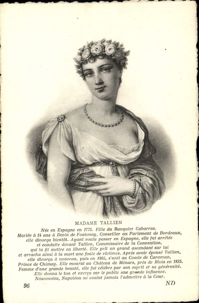 Madame Tallien — Retrato — Editor ND, n° 96 - Frente