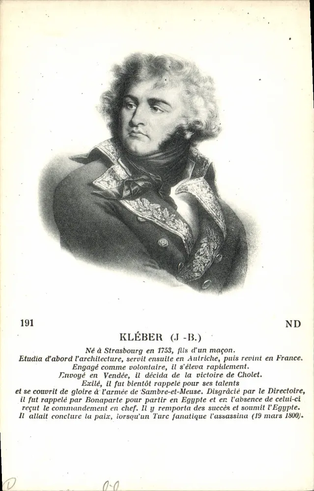 Kléber (J.-B.) — Portret — Aux Musées d'Europe, Paryż - Awers
