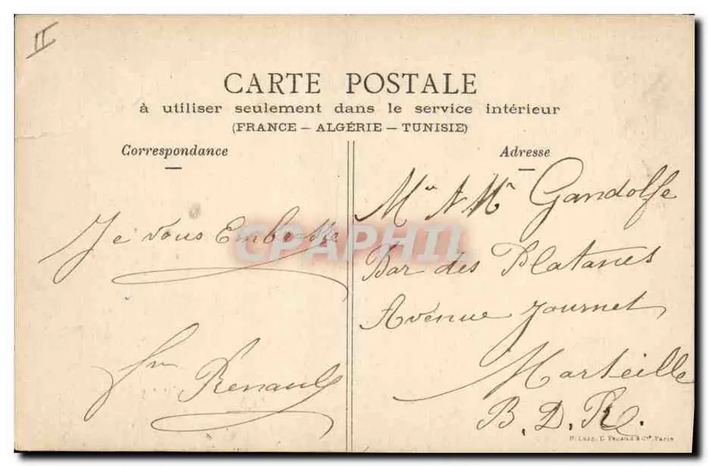 Femme campagnarde avec coq — scène de cour intérieure — éditeur H. Lazz E. Proust & Cie Paris - Verso