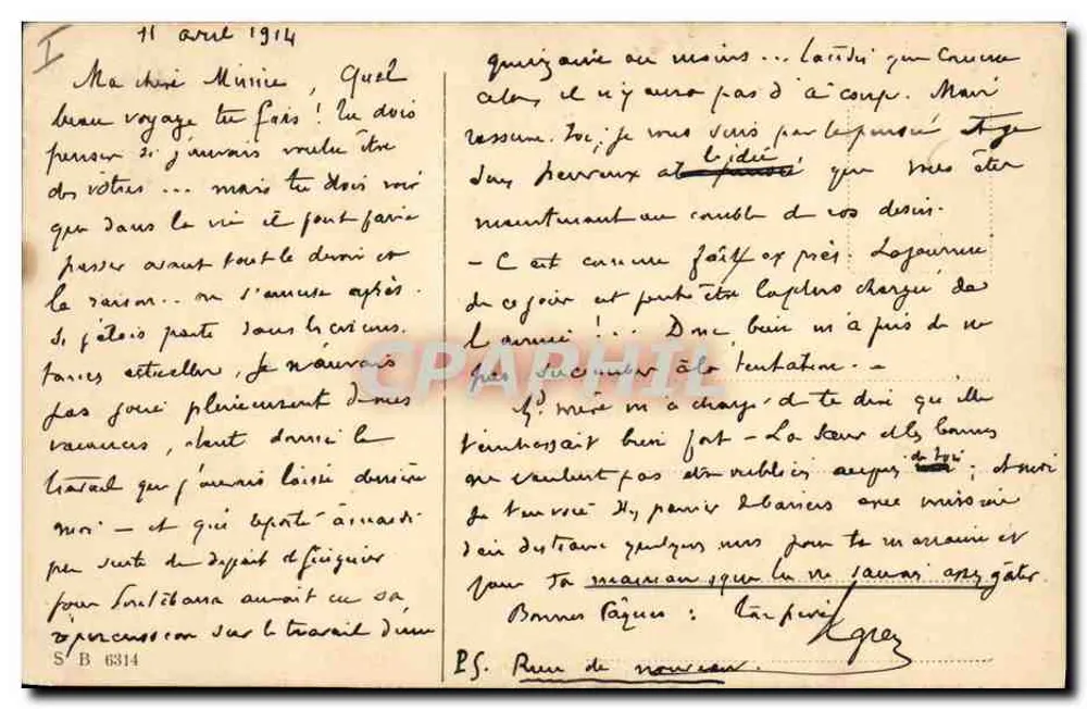 Galinhas e ovos coloridos — Feliz Páscoa — Editor não visível, número de série não legível - Verso