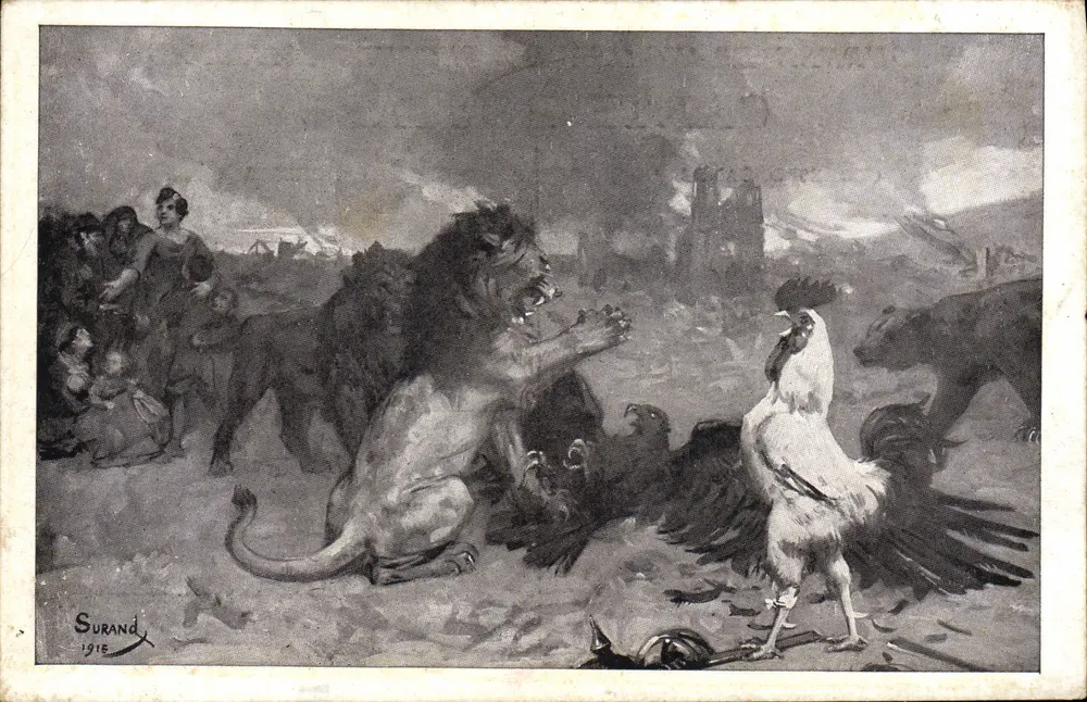 Löwe und Hahn — Kampfszene — Surand 1915 - Vorderseite