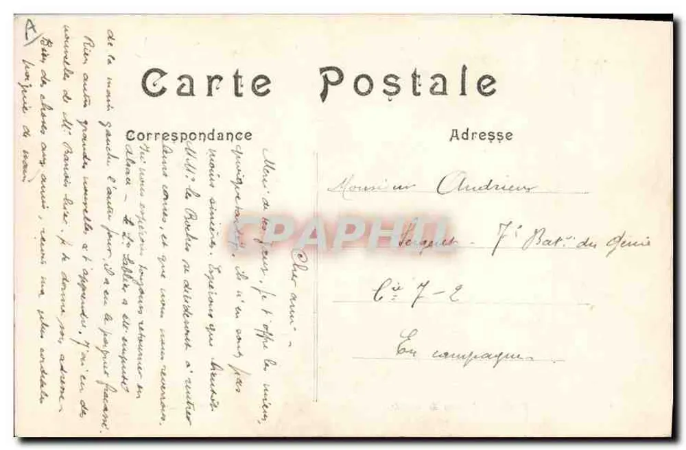 Kolonne Spahis, die die Bootbrücke in Compiègne überqueren — Krieg 1914 — unbekannter Verleger, Nr. 97 - Rückseite