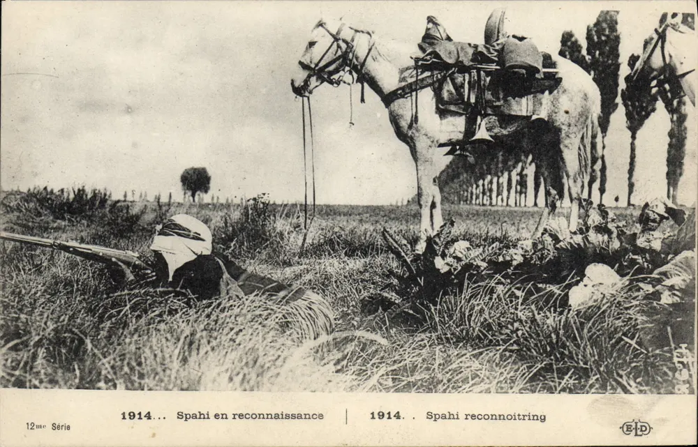 Spahis em reconhecimento — 1914 — Edição E.P.D., 12ª Série - Frente