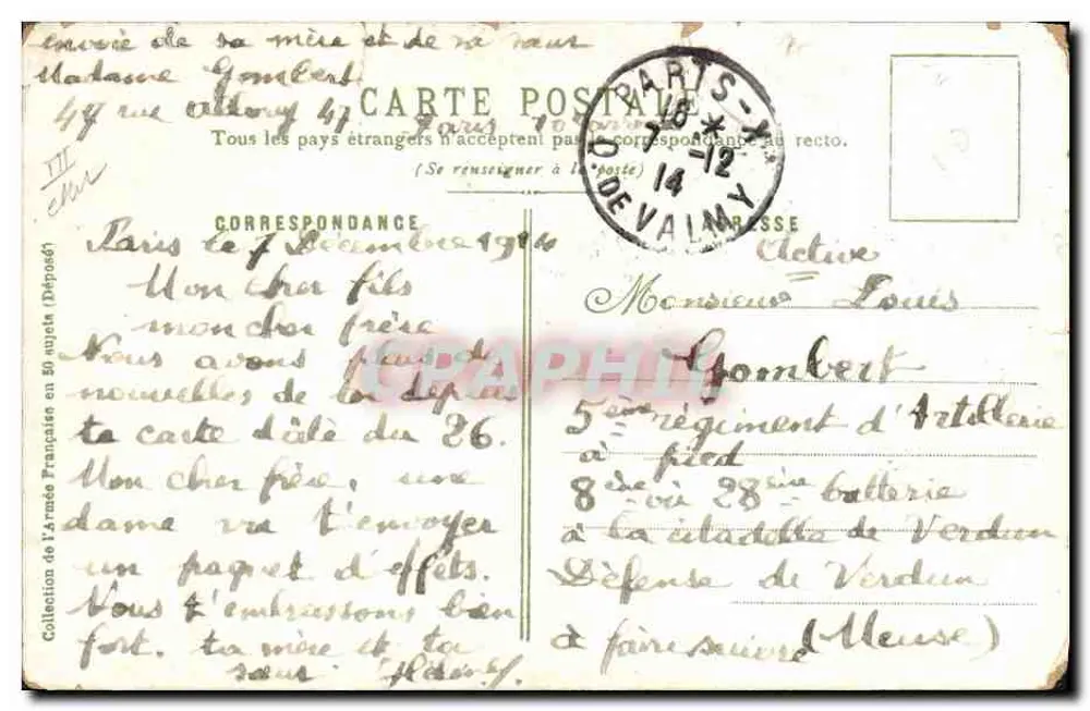 Spahis indigène — cavalier sur un cheval blanc devant un drapeau français — éditeur A. Palm de Rosa, n°28 - Rewers