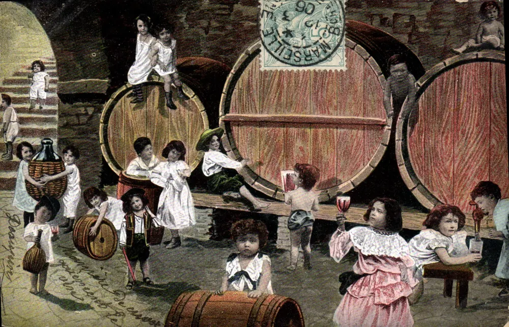 Kinder in einer Weinkelterei — Marseille — Serie 387 - Vorderseite