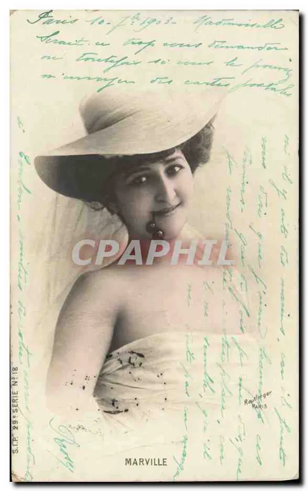 Frau mit Hut — Paris — S.I.P. 28. Serie Nr. 18 — Marville - Vorderseite