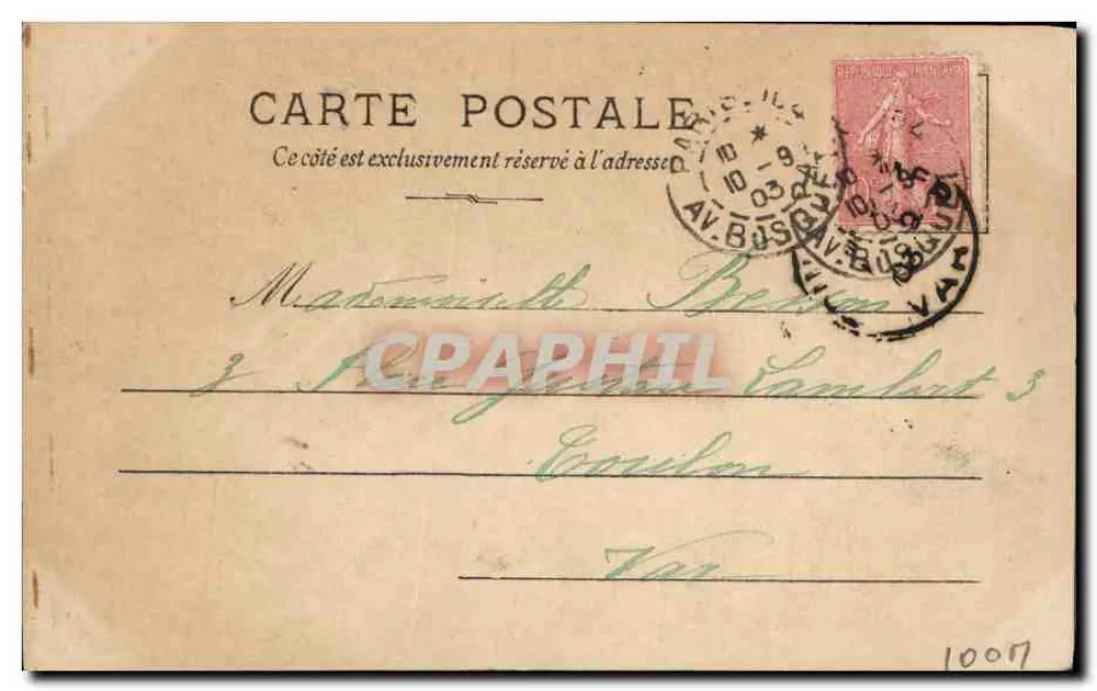 Frau mit Hut — Paris — S.I.P. 28. Serie Nr. 18 — Marville - Rückseite