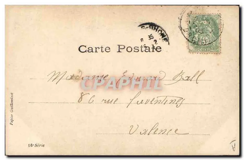 Marie De Roncy — Porträt einer Frau in einem umschlagenen Kleid — Parisiana, Walery Paris - Rückseite