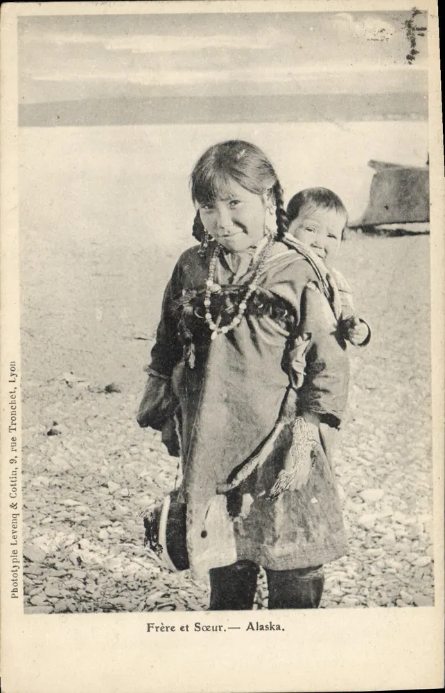 Bruder und Schwester — Alaska. — Phototypie Levenq & Cottin, 9, rue Tronchet, Lyon - Vorderseite