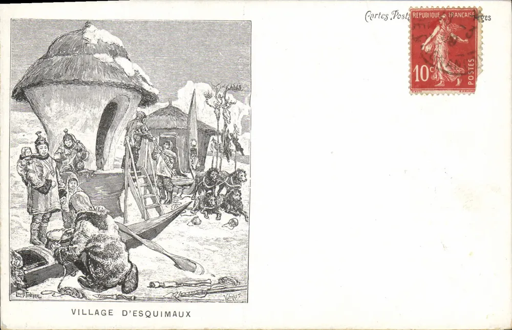 Dorf der Esquimaux — Illustration von Louis Finké — Verlag Cartes Postales Françaises - Vorderseite