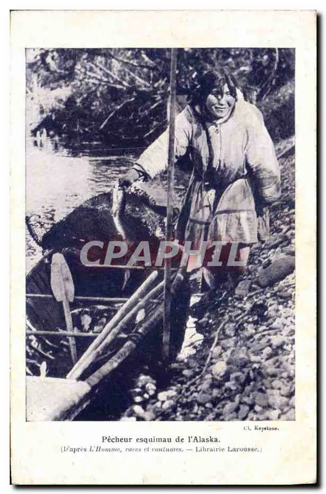 Inuit-Fischer aus Alaska — (Nach L'Homme, races et coutumes — Librairie Larousse.) - Vorderseite