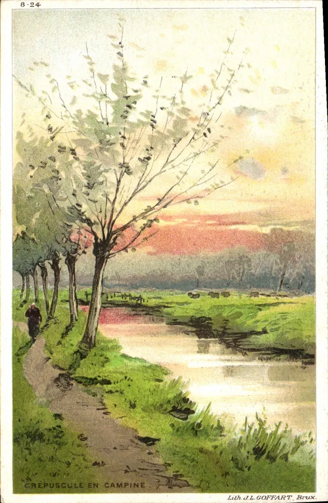 Dämmerung in Campine — Lith. J.L. COFFART, Brüssel — n° 8-24 - Vorderseite