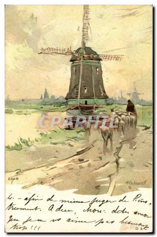 Mühle in Edam — Niederländisches Landschaft — Verlag D & C - Vorderseite