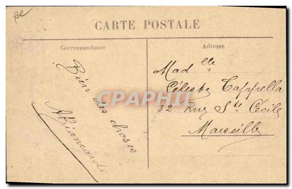 Uma Noiva Auvergnate — Série 1146 — Editor M.B. Bergeret Brachet - Verso
