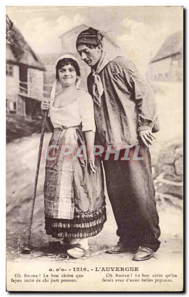 L'Auvergne — Casal em traje tradicional — G. D'O. n°1216 - Frente