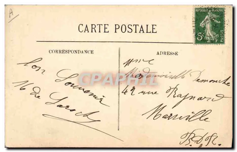 D'Auvergne — Visita à Grand'Mère — LL. - Verso
