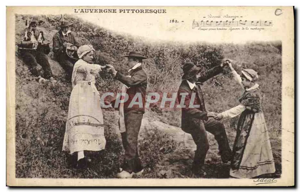 A Auvergne pitoresca — Dança da montanha — Editor Ideal, n° 162 - Frente
