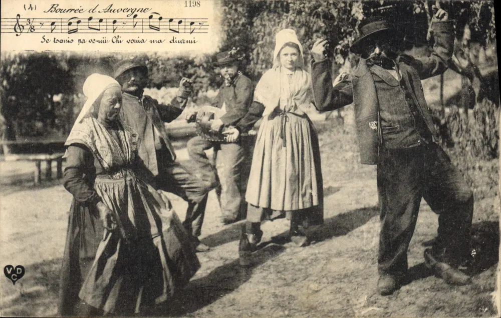 Dança folclórica da Bourrée d'Auvergne — VD (n°1198) - Frente