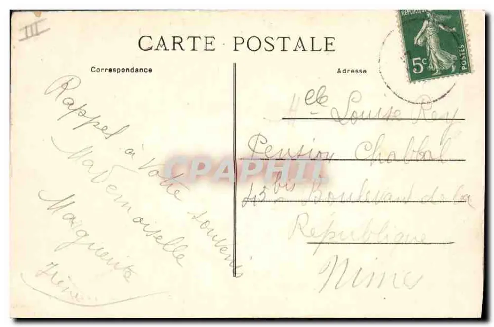 A La Bourrée d'Auvergne — cena de café — M. Licardies, editor 2052 - Verso