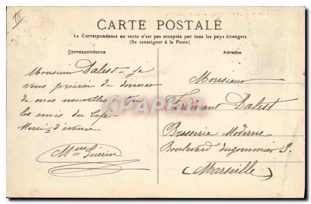 Três mulheres em traje tradicional — Nosso Auvergne (Região do Puy-de-Dôme) — C&C n°2866 - Verso