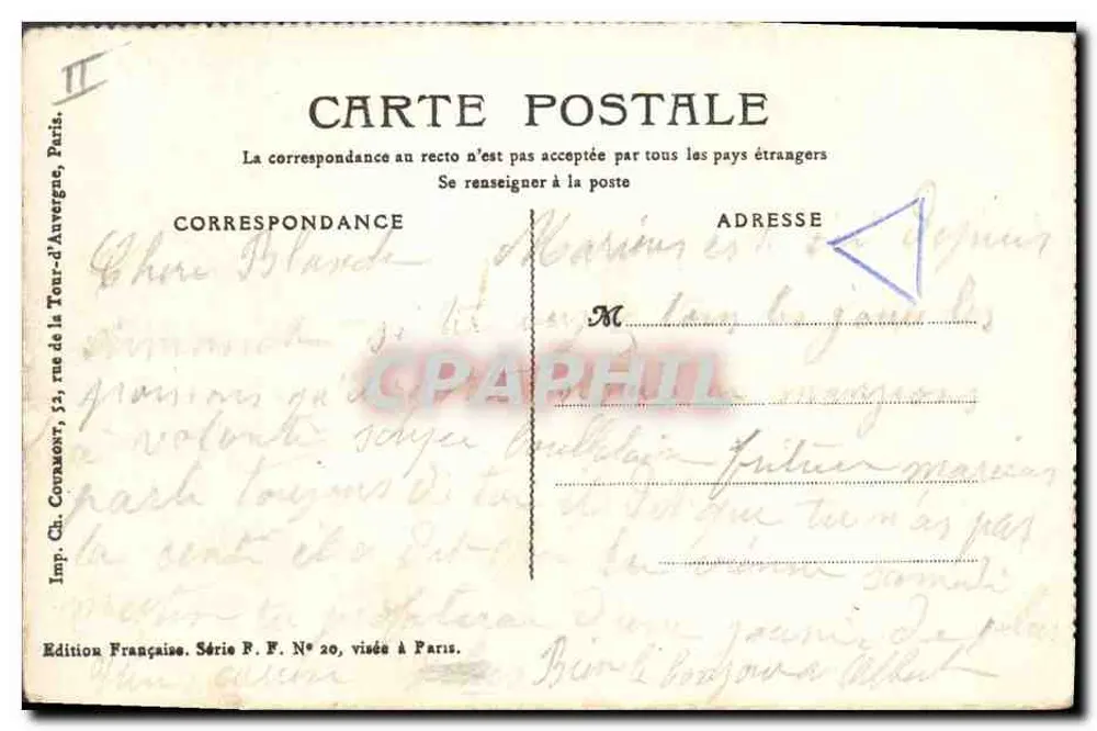 Franche-Comté — Causerie — Edição Francesa, Série F. F. N° 20 - Verso
