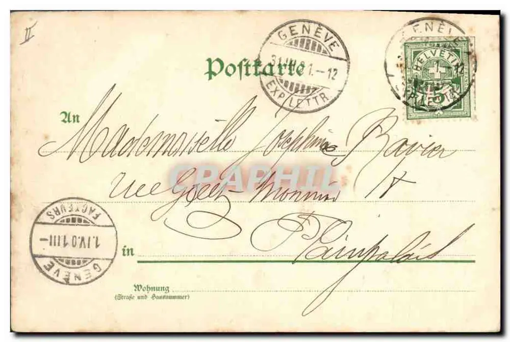 Zwei Personen in der Regen — Illustration — Gruss - Rückseite