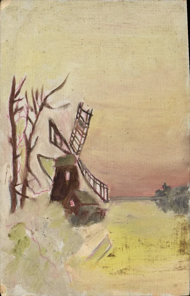 हवा का पहिया — शीतकालीन दृश्य — अज्ञात पोस्टकार्ड - आगे