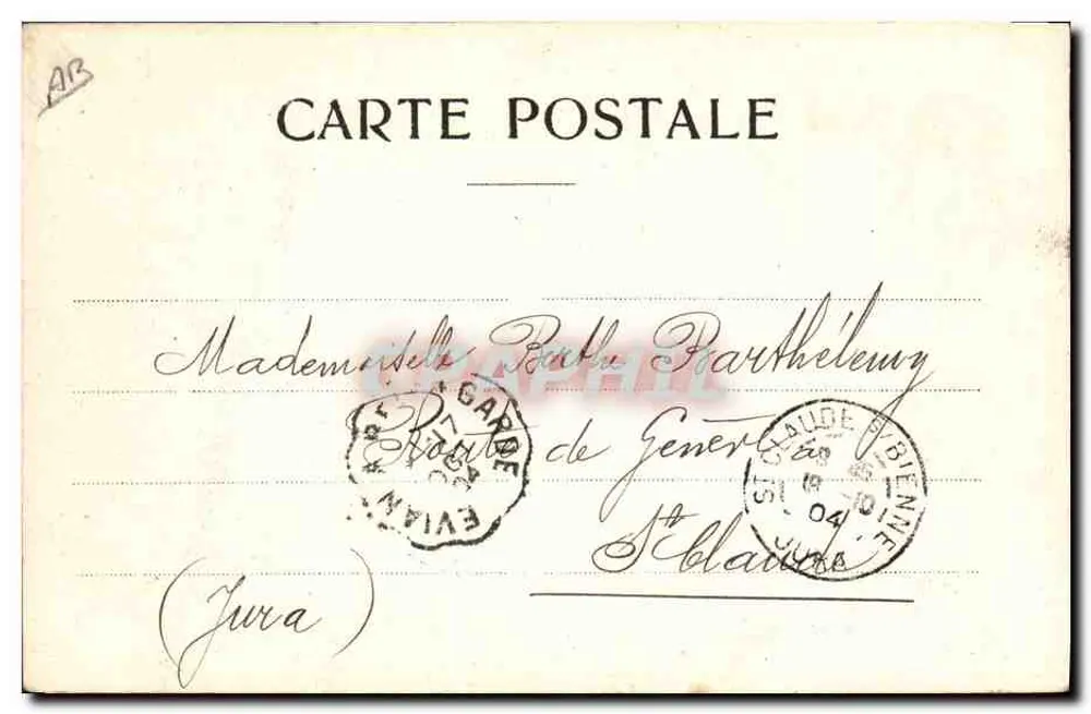 Fischer am See Léman — Échonon les Bains, 17. Oktober 1904 — Naux Frères & C°, Genf - Rückseite