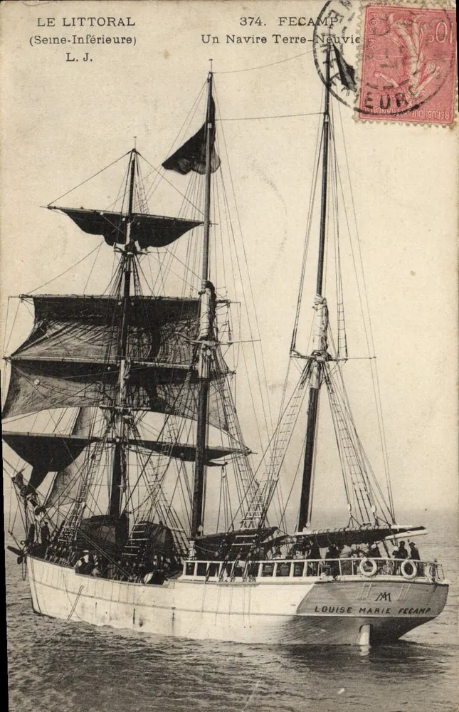 Ein Schiffsboot aus Neufundland — Louise Marie Fecamp — L.J. Nr. 374 - Vorderseite