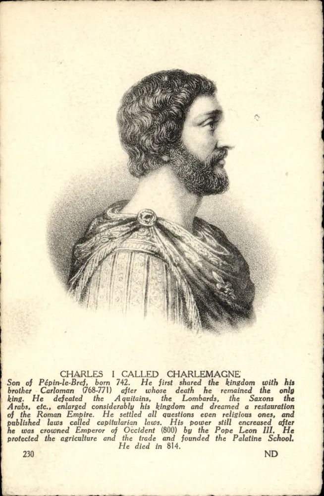 Carlos I, chamado Carlos Magno — retrato gravado — editor Lévy e Neurden, Paris - Frente