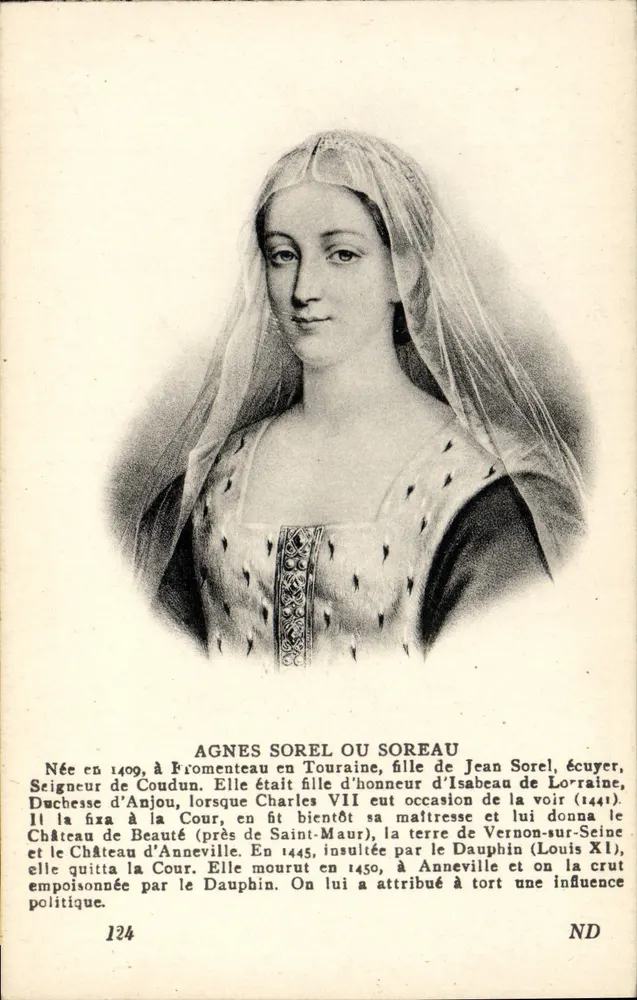 Agnes Sorel ou Soreau — Dama da Corte de Carlos VII — Editor ND, n° 124 - Frente