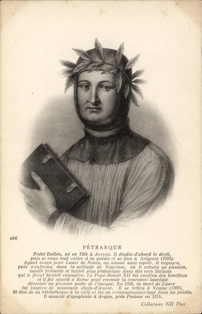 Petrarque — Poeta italiano nascido em 1304 em Arezzo — Collections ND Phot - Frente