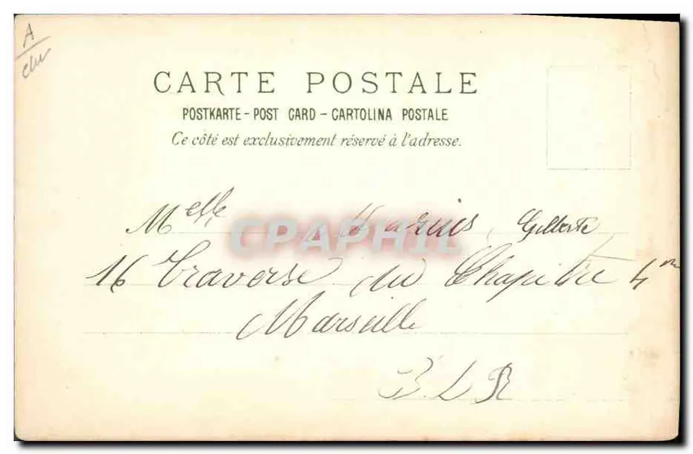 Cupido, der Flöte spielt — mit Schnecke — Éditeur SAMARITAINÉ — MARSEILLE - Rückseite
