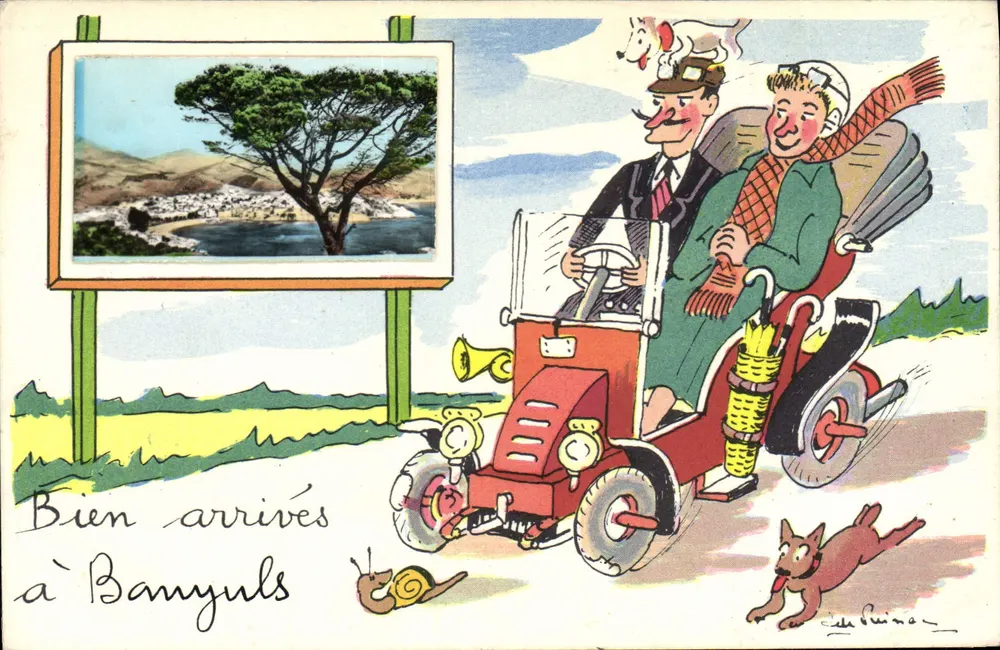 Chegada a Banyuls — desenho animado — editor não visível - Frente
