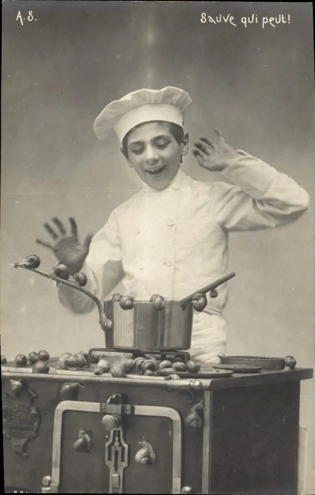 Jovem cozinheiro cômico — Sauve qui peut! — Gravez & Cie, n° A.8 - Frente
