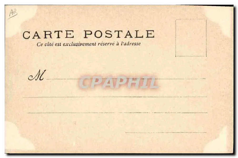 Caçador com cachorro — floresta — carta postal anônima - Verso