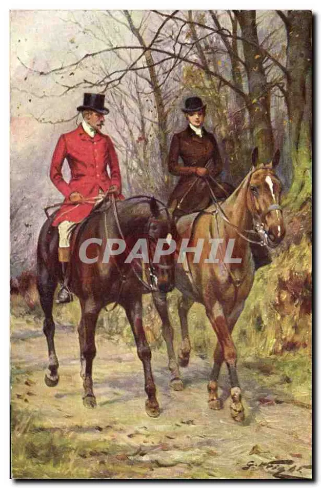 Due cavalieri in foresta — scena di caccia — M. M. Vienne, n° 340 - Recto